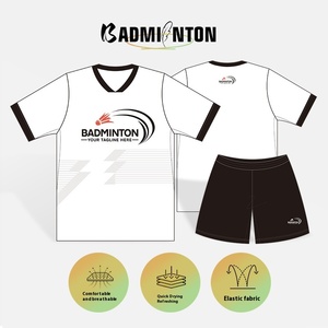 Custom 100% Polyester Tenniskleding Heren & Dames Tennisuniform Pak Badminton Jersey & T-Shirt - Product Image 3