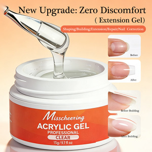 Gel d'extension d'ongles nude sans papier 15ml, Gel de construction rapide à la photothérapie en pot pour manucure - Product Image 3