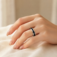 Edelstahl-Öltropfenring mit Anpassbarer Innengravur, Schlichter Vielseitiger Business-Chic Schmuck Großhandel für Herren