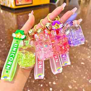 Nightlight Sand <b>Bottle</b> Keychain with Oil Bubble Beads <b>Gas</b> Tank Keychain <b>Small</b> Birthday Gift Bag Hanger Wholesale - Product Image 2