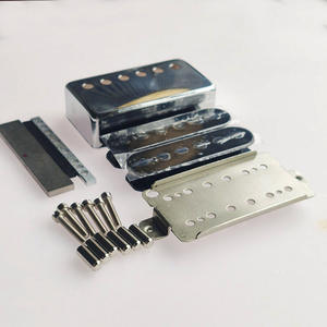 Piezas de pastilla de <span class=keywords><strong>guitarra</strong></span> <span class=keywords><strong>eléctrica</strong></span> Alnico 5 LP, placa base de níquel y plata para bricolaje, <span class=keywords><strong>kit</strong></span> de <span class=keywords><strong>construcción</strong></span> de pastilla humbucker - Product Image 2