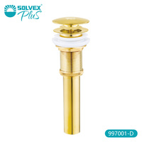 SOLVEX PLUS Pembuangan Air Wastafel Tanpa Overflow Model 997001-D Kuningan Modern Poles Halus Saluran Pembuangan Kamar Mandi