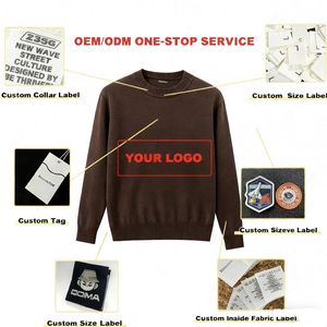 Eigenmarken damenpullover individueller rundhals strick MIT Logo weiche baumwolle - Product Image 2