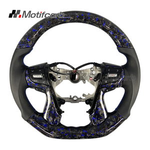 Volante de fibra de carbono forjado azul personalizado para Toyota Land Cruiser LC200 J150 Crown 2016-2021, mejora del interior. - Product Image 1