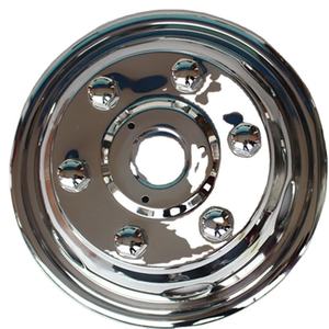 Tapa de Rueda de Acero Inoxidable Pulido de 16 Pulgadas para Camión/<span class=keywords><strong>Autobús</strong></span>, <span class=keywords><strong>6</strong></span> Tuercas, <span class=keywords><strong>6</strong></span> Orificios, Instalación Atornillada, Producto HY-016-015 - Product Image 1