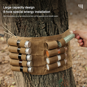Tarro de especias con bolsa de almacenamiento, botella de condimentos de comida, sal/soporte de azúcar, Gadget para acampar al aire libre, Picnic, 9 Uds., Verde - Product Image 3