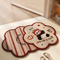Tapis de bain en terre de diatomée douce, séchage rapide, 2 pièces, imprimé floral, antidérapant