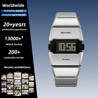 Montre sport numérique de luxe en plastique SKMEI 2710, résistante à l'eau, affichage LED lumineux, rétroéclairage, alarme, chronomètre, chronographe