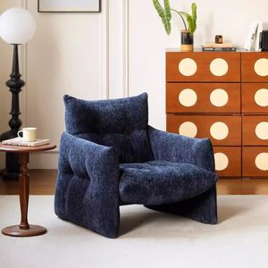 Canapé minimaliste moderne à une place avec <span class=keywords><strong>fauteuil</strong></span> en tissu chenille bleu, canapé design pour la maison - Product Image 1