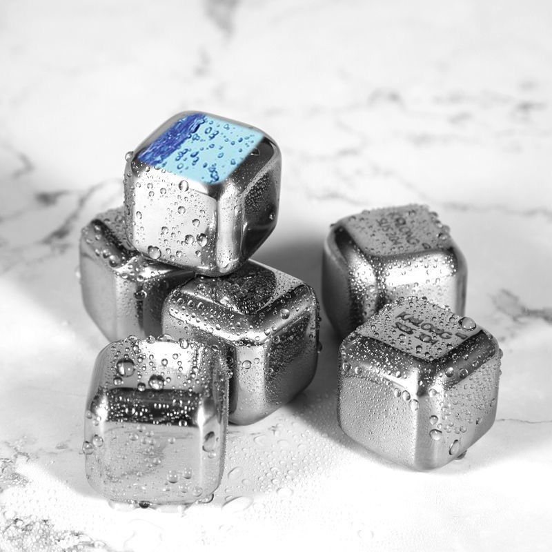 WingShung 8 шт. камни для виски из нержавеющей стали металлические кубики для льда камни для напитков подарок набор для мужчин папа мужа