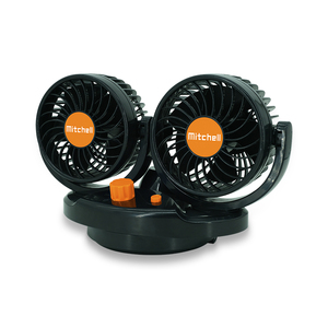 Ventilateur de voiture portable à double tête électrique MITCHELL 2020, vente chaude, personnalisé, haute vitesse, refroidissement automatique, DC 12V 24V, 4 pouces - Product Image 5