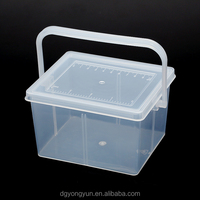 Boîte de rangement en plastique transparent simple portable rectangulaire avec couvercle à l'échelle pour produits ménagers montres bijoux