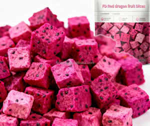 Cubos de Pitaya Roja Liofilizados al por Mayor, 10x10mm, Sabor Dulce Natural, Refrigerios de Pitaya, Fruta Deshidratada Liofilizada a Granel - Product Image 3