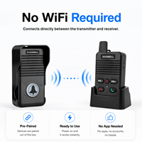 Système de sonnette interphone sans fil bidirectionnelle avec communication mains libres, sans WiFi requis, émetteur IP55 et portée de 250 m