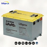 Batterie Lithium à Décharge Profonde 38.4V 100AH Grade A pour Extérieur, Pêche à la Traîne, LiFePO4, RV, RS485, BMS Intelligent, Prise Anderson, CE RoHS IP67, OEM ODM