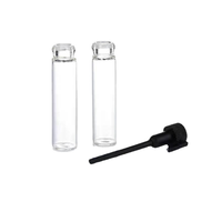 Vente en gros de flacons d'échantillons de parfum MiniGlass de 1 ml, 2 ml, 3 ml avec bouchon noir à bâtonnet pour parfum, huile essentielle, aromathérapie