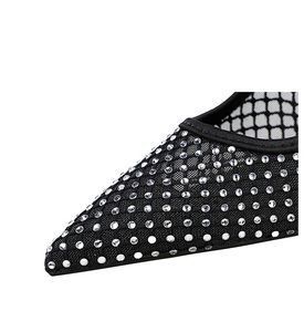 Rhinestone Mesh Women's Pointed Toe Luxury Dress Wedding Shoes Elegant Single Heels - Product Image 6