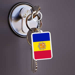 Vente en gros de porte-clés nationaux rectangulaires personnalisés, pendentifs porte-clés <span class=keywords><strong>Andorre</strong></span>, matériel acrylique souvenir - Product Image 5