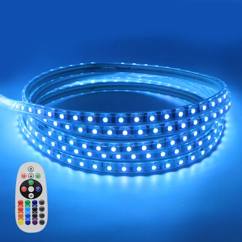 110 V RGB LED Licht leiste SMD 5050 Dimm bares und flexibles Smart Rope Light mit Fernbedienung