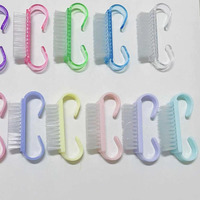 Mini brosse à poussière en forme de corne pour ongles, outils de nettoyage de la poudre, brosse de nettoyage en plastique pour nail art, brosse à poussière pour ongles