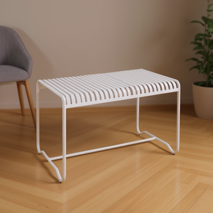 Tavolo da Pranzo Homeera W130*D80*H79cm con Gambe in Metallo e Piano in Plastica, Design Moderno e Minimalista, Stabile, Arredamento per la Casa - Product Image 2