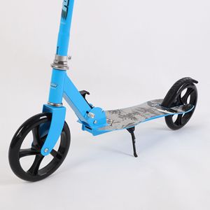 Patinete plegable de dos ruedas azul cielo para niños y jóvenes de 6 años en adelante con manillar ajustable y diseño de plataforma resistente - Product Image 2