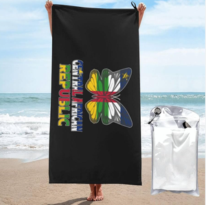 Toalla de playa de microfibra con bandera de África Central, Toalla de baño de acuarela, manta absorbente de secado rápido sin arena - Product Image 1