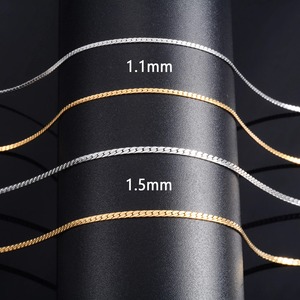 Collier fin en acier inoxydable, chaîne plate pour femmes et hommes, collier ras du cou tendance, couleur argent/or, accessoires de bijoux en métal - Product Image 4