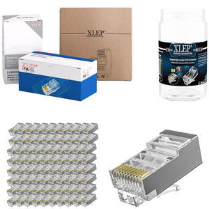 Mạ Vàng <span class=keywords><strong>RJ45</strong></span> Modular cắm 8P8C che chắn CAT5E cat6A Ethernet <span class=keywords><strong>RJ45</strong></span> nối trong suốt cho tốc độ cao Mạng - Product Image 1