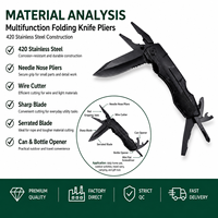 Pince multifonction pliable, couteau de survie d'extérieur, outil en acier inoxydable 420, outil de poche EDC pour le camping, fabricant