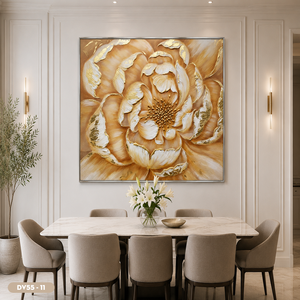 Pintura Decorativa de Hoja de Oro Hecha a Mano de Lujo, Fábrica en Vietnam, Fabricante de Arte Mural para Interiores OEM ODM, Modelo DV55-8 - Product Image 3