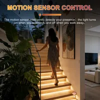 Contrôleur d'éclairage d'escalier LED intelligent à détecteur de mouvement, 16 marches, mode permanent, contrôle par application pour éclairage intérieur des marches
