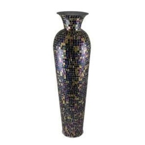 Jarrón de Flores de Metal y Hierro Decorativo Moderno, Nuevo, Hecho a Mano, con Mosaico, Estilo Antiguo - Product Image 1
