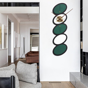 Nordic Style <b>Wall</b> <b>Clock</b> Oval Shape <b>Silent</b> Quartz Movement Battery Powered Living Room Home Decor Art Modern Design - Product Image 1