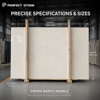 Dalle de marbre naturel Crema Marfil de qualité supérieure PerfectStone pour la décoration résidentielle haut de gamme