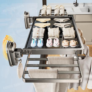 Séchoir mural pliable Litonics 75 cm gris anthracite avec ailes, gain de place, pour intérieur - Product Image 2