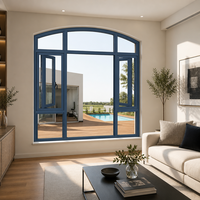 Fenêtre en aluminium basculante et pivotante, verre trempé Low-E, isolation thermique, réduction du bruit, verrou de sécurité pour maison résidentielle