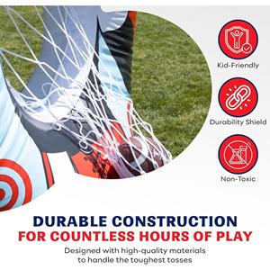 Inflatable Football Target Toss Game Set One Quarterback Practice <b>Dummy</b> with 2 Balls Pump Portable Indoor Outdoor Sports Toy - Product Image 6