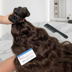 Extensiones de Cabello Humano Natural Ondulado al por Mayor, Color Marrón, 100% Cabello Remy - Product Image 1