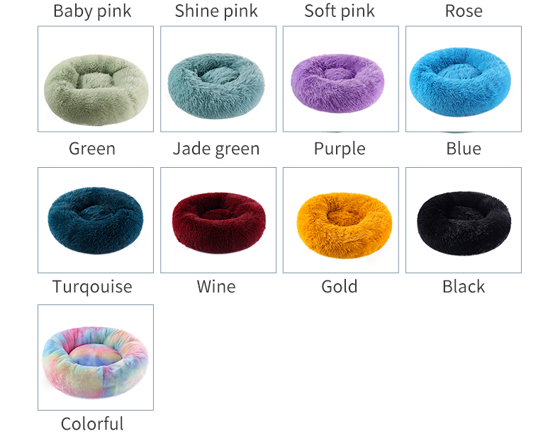 Dropshipping Fluffy Round Calming Bed Waterproof Pet Bed Dog Bed