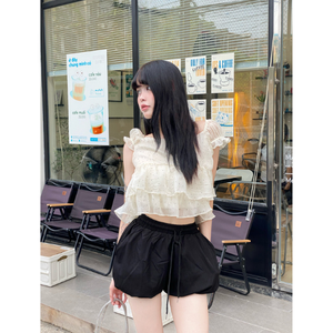 Shorts de sport pour femmes MISOUL de la plus haute qualité, nombreuses couleurs, taille élastique, braguette à boutons, motif uni, marque privée, fabriqué au Vietnam - Product Image 2