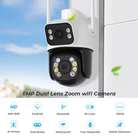 Caméra IP PTZ extérieure sans fil Wi-Fi 4K 6MP avec double objectif, étanche, application Icsee, pour la sécurité domestique