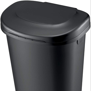 Classic 13 Gallon Premium Step On Trash Can with Lid, Gun Metal Blue Waste Bin for Kitchen, Small