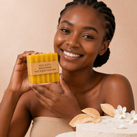 Savon Solide Artisanal Anti-Acné et Éclaircissant au Curcuma et à l'Acide Kojique, Élimination des Taches Brunes - Meilleure Vente