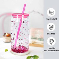 Gobelet à café en plastique acrylique de 16 oz avec couvercle et paille, motif globe de neige, trou pré-percé, livraison gratuite depuis l'entrepôt américain