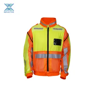 LX Hot Selling Breathable Reflective Safety Work Jackets Hi Vis Security Safety Jackets Coat