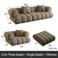 Canapé modulaire de luxe en velours avec chaise longue en latex anti-griffures pour salon, villa, appartement – Meubles personnalisés en gros