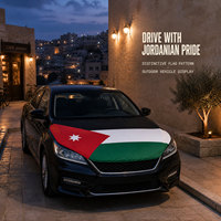 Housse de capot de voiture personnalisée avec drapeau jordanien, 41x61 pouces, cousue, résistante aux intempéries, pour clubs automobiles, salons automobiles, événements en plein air