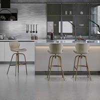 Tabouret de bar rotatif italien minimaliste de luxe léger, cadre en acier au carbone, hauteur réglable, montage facile pour usage domestique