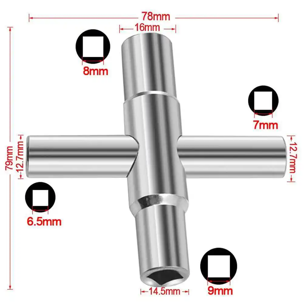 4in1 Kraan Mouw Sleutel 6.5/7/8/9Mm Vierkante Sleutel Algemene Stalen Verstelbare Sleutel Loodgieter Groothandel Van Hardware Tools Servic